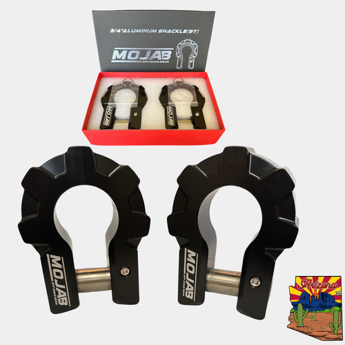 3/4'' Extreme duty Aluminum D-Shackle set (9T) (LIFETIME WARRANTY*) MOJAB OFFROAD