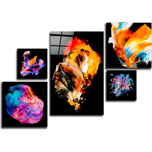 Insigneart USA Insigneart USA Dance of Colors Combined Glass Wall Art