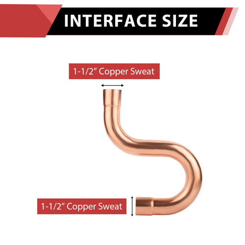 1-1/2" Copper Suction Line P-Trap Plumbingsell