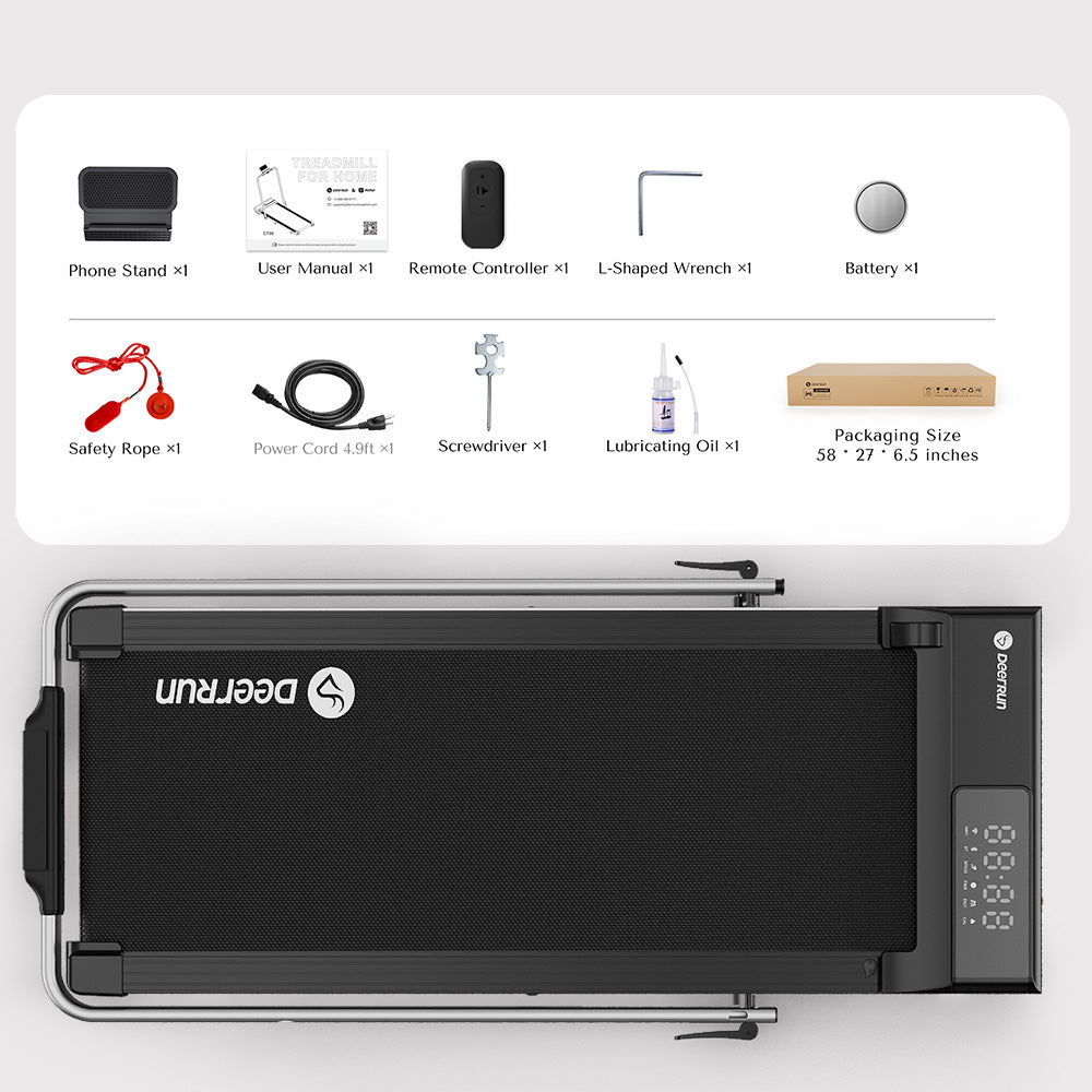 DeerRun® DeerRun A5 Pro Smart 2 in 1 Folding Treadmill Silver