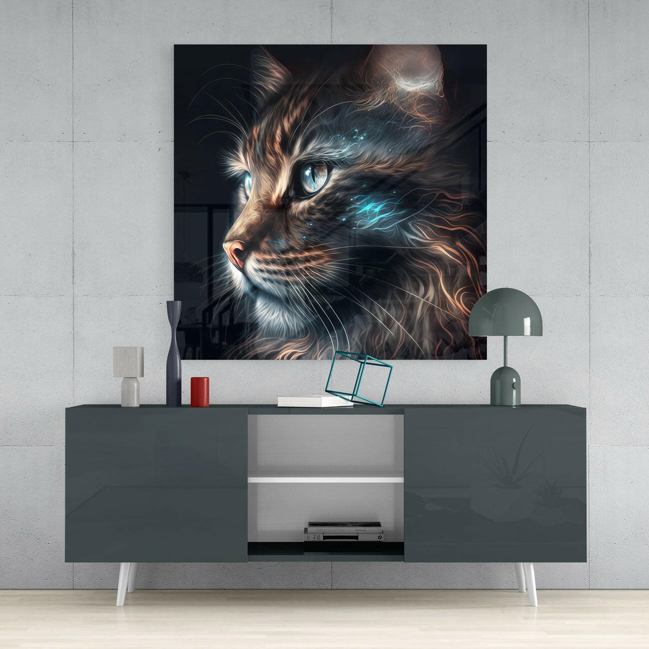 Insigneart USA Insigneart USA Cat Glass Wall Art || Designers Collection