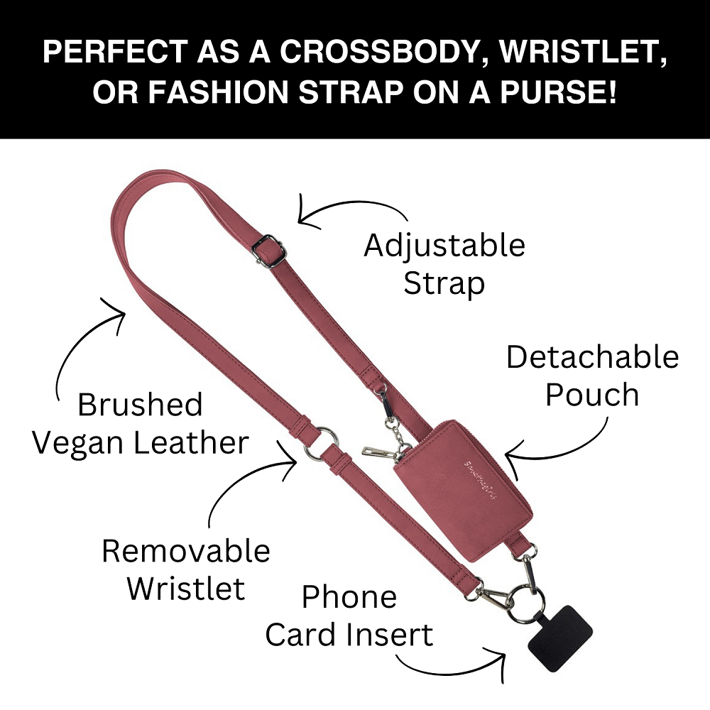 SaveTheGirls SaveTheGirls Clip & Go Strap w/Pouch Brushed Vegan Leather