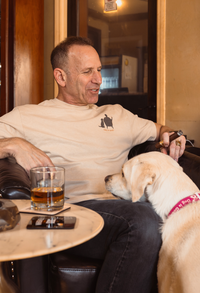 Dog is Good Dog is Good T-shirt: Conversation Not Required, Whiskey (Tan)