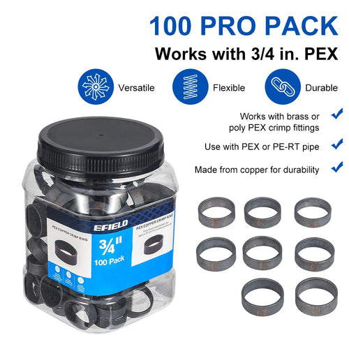 PEX Copper Rings 3/4" (100) in Bottle