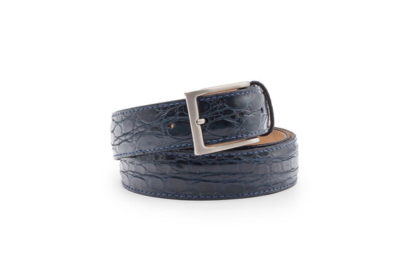 Zelli Italia Zelli Italia 71-155-NVY Crocodile Belt, Navy