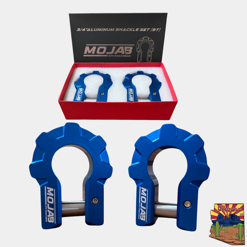 3/4'' Extreme duty Aluminum D-Shackle set (9T) (LIFETIME WARRANTY*) MOJAB OFFROAD