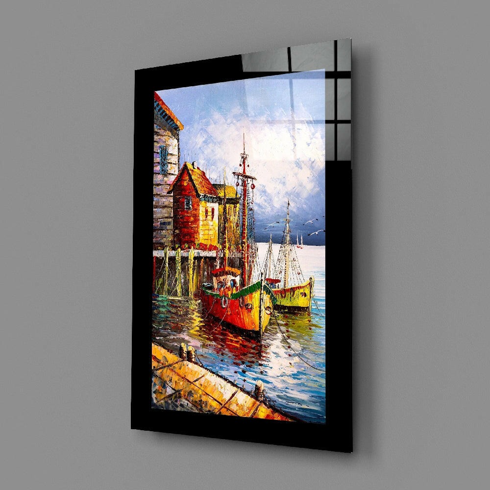 Insigneart USA Insigneart USA Fishing Town Glass Wall Art