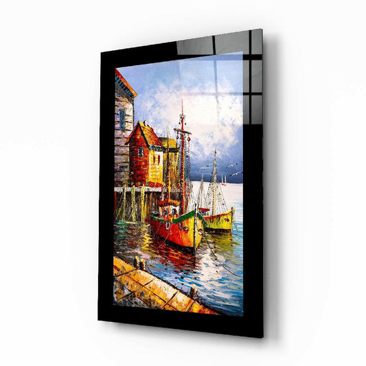 Insigneart USA Insigneart USA Fishing Town Glass Wall Art