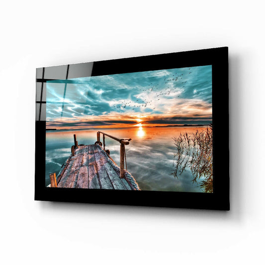 Insigneart USA Insigneart USA Sunset on the Dock Glass Wall Art