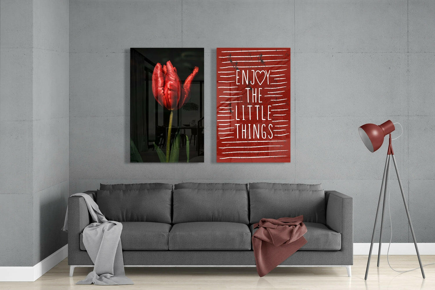 Insigneart USA Enjoy the Little Things 2 Pieces Combine Glass Wall Art