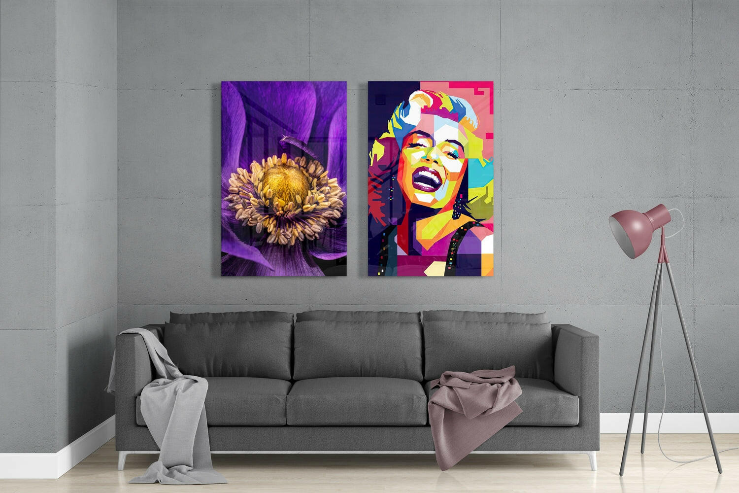 Insigneart USA Insigneart USA Marilyn Monroe 2 Pieces Combine Glass Wall Art