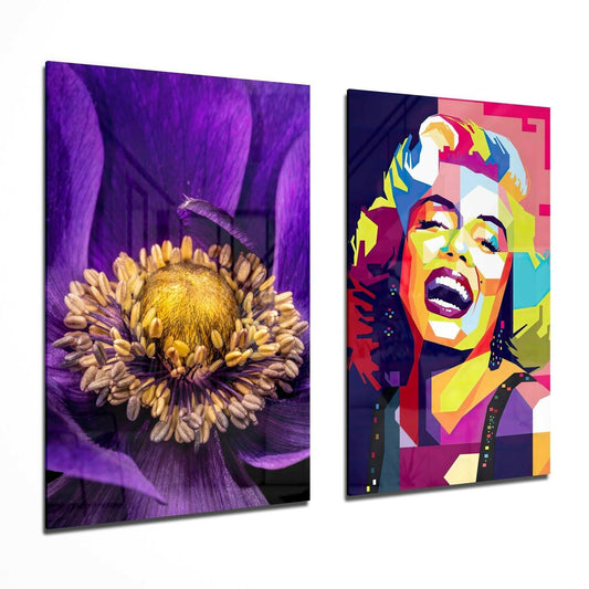 Insigneart USA Insigneart USA Marilyn Monroe 2 Pieces Combine Glass Wall Art