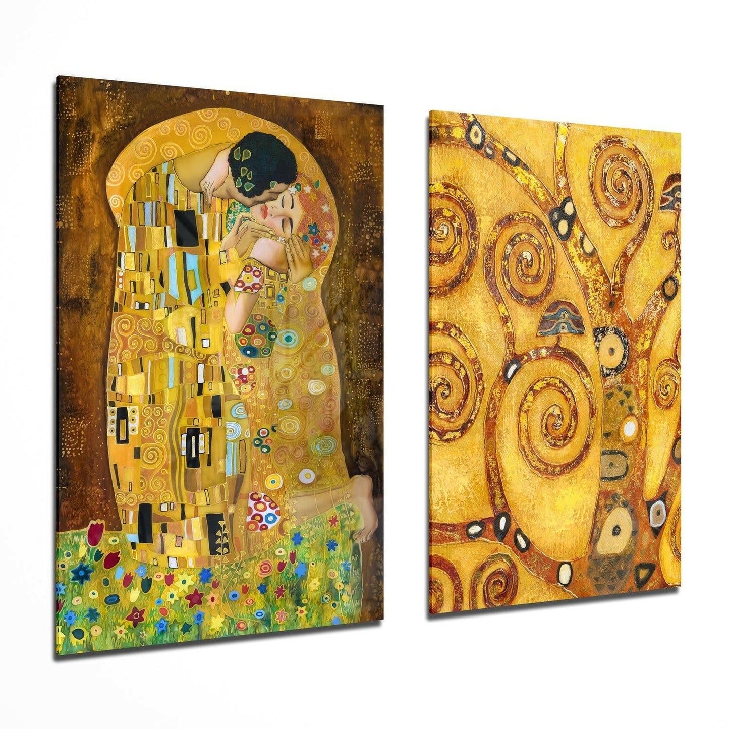 Insigneart USA Insigneart USA Klimt 2 Pieces Combine Glass Wall Art