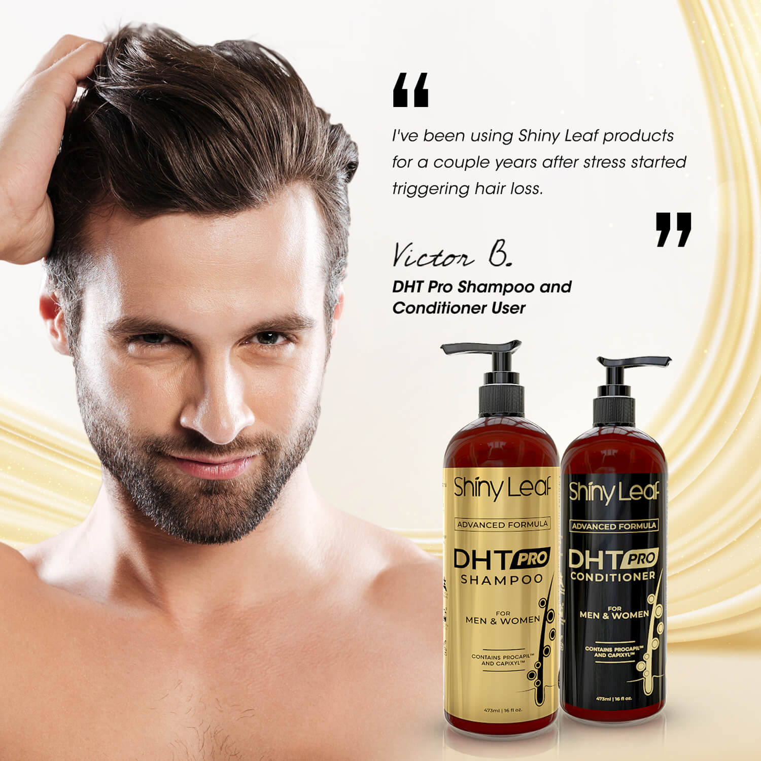 Shiny Leaf DHT Pro Shampoo and Conditioner with Procapil and Capixyl