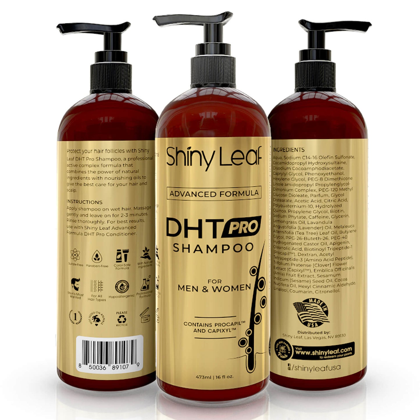 Shiny Leaf DHT Pro Shampoo and Conditioner with Procapil and Capixyl