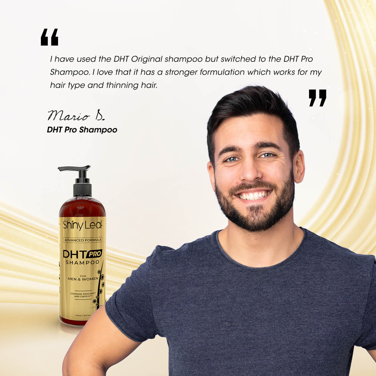 Shiny Leaf DHT Pro Shampoo with Procapil and Capixyl for Anti-Hair Loss 16 oz