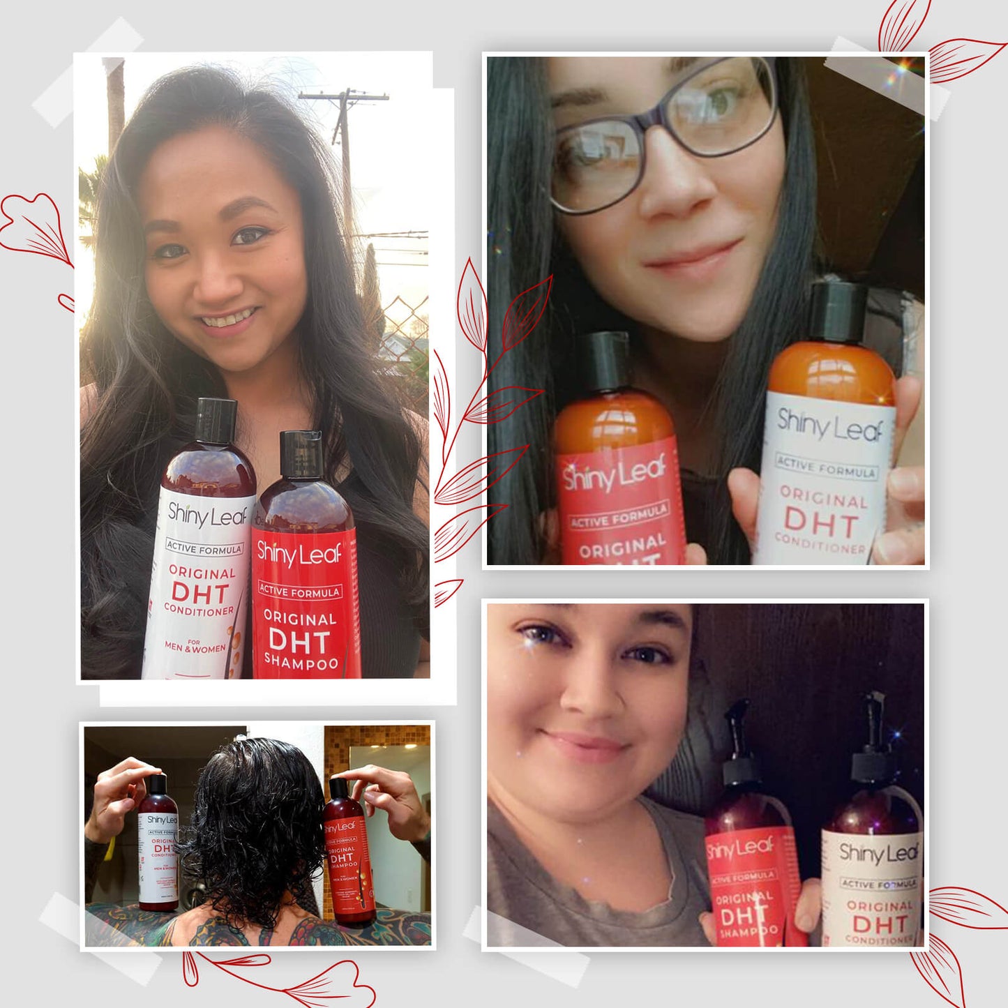 Shiny Leaf DHT Blocker Anti Hair Loss Shampoo and Conditioner set with Biotin (2
