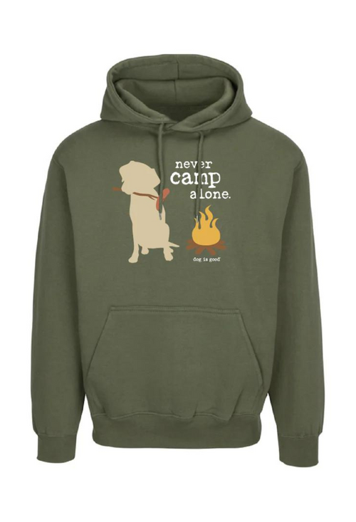 Hoodie: Never Camp Alone Dog is Good