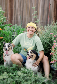 Dog is Good Dog is Good T-shirt: Never Garden Alone Flo Blue