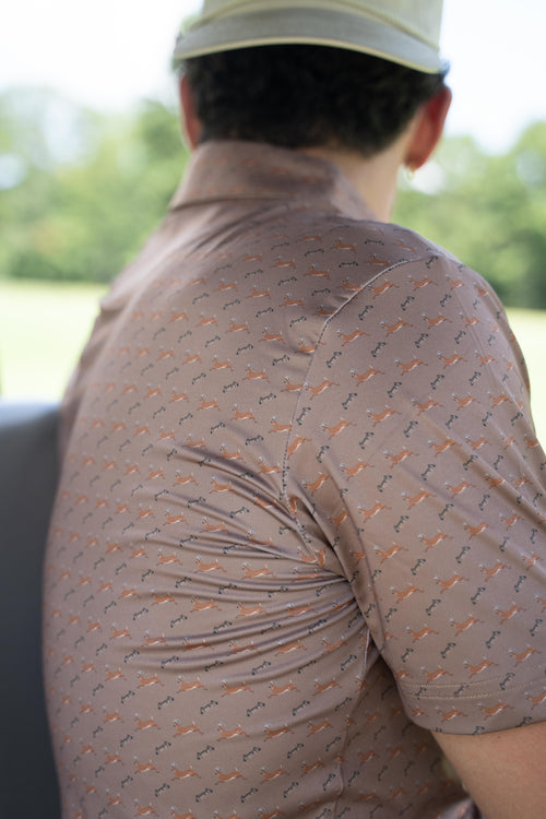 "Jumpin' Buck" Golf Polo Bow Crew Apparel - Bow Hunting Lifestyle Apparel