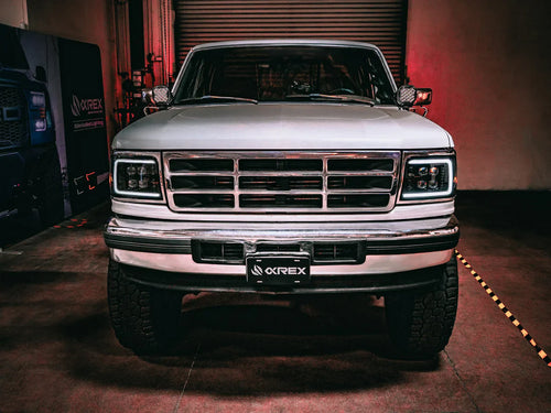 AlphaRex 92-96 Ford F-Series/Bronco NOVA-Series LED Projector Headlights Alpha-Black OffRoadUSA.com
