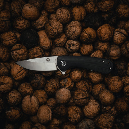 The Peasant Folding Pocket Knife Giftset for Men and Women (Silver and Black) Holtzman's Gorilla Survival