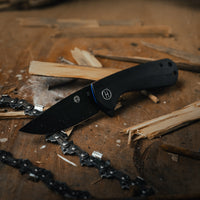 The Peasant Folding Pocket Knife Giftset for Men and Women (Black) Holtzman's Gorilla Survival