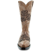 Soto Boots Soto Boots Tan Rose Inlayed Women's Cowgirl Boots (M50032)