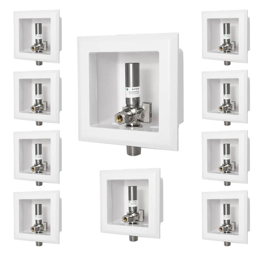 10 Pcs 1/2" MIP Inlet, Dishwasher Outlet Box, with Copper Water Hammer Arrestor