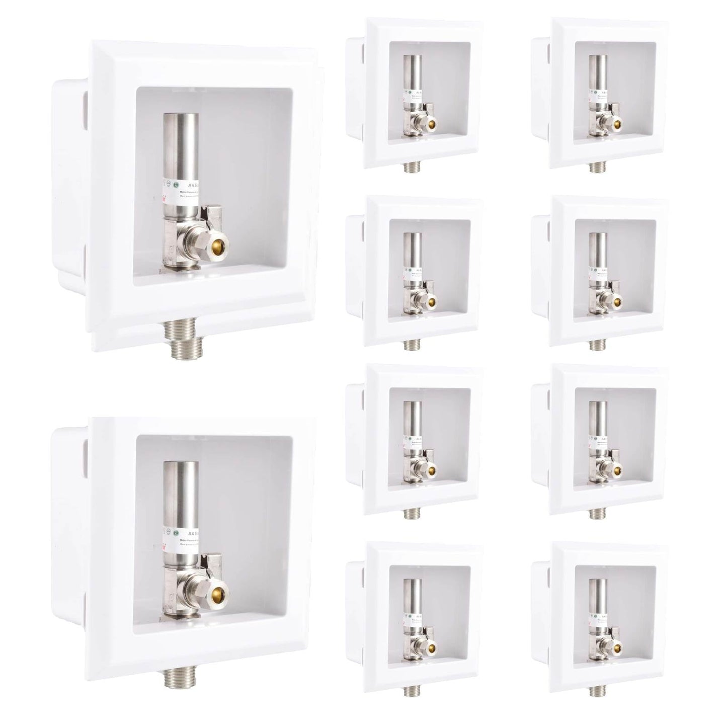 10 Pcs 1/2" MIP Inlet, Dishwasher Outlet Box, With Stainless Steel Water Hammer Arrestor