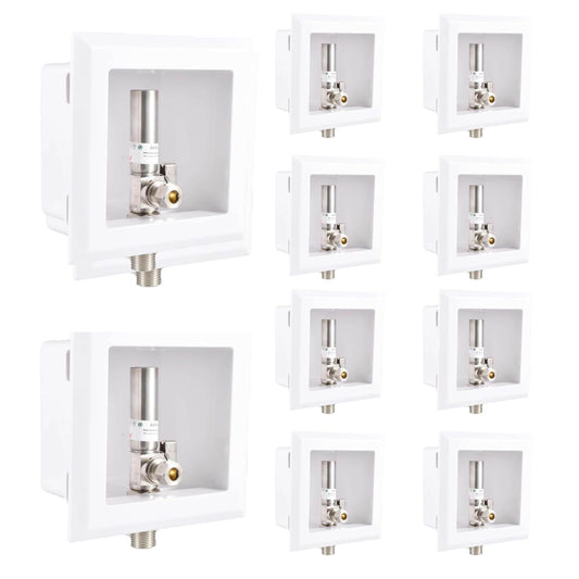 10 Pcs 1/2" MIP Inlet, Dishwasher Outlet Box, With Stainless Steel Water Hammer Arrestor
