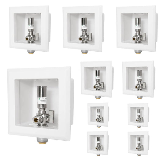 10 Pcs 1/2" Push Fit Inlet, Dishwasher Outlet Box, with Copper Water Hammer Arrestor
