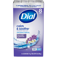 Dial Antibacterial Bar Soap, Calm & Soothe, Lavender & Jasmine Scent, 4 oz, 8 Bars EasyOptionXY LLC
