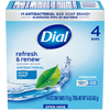 Dial Antibacterial Bar Soap, Refresh & Renew, Spring Water, 4 oz, 4 Bars