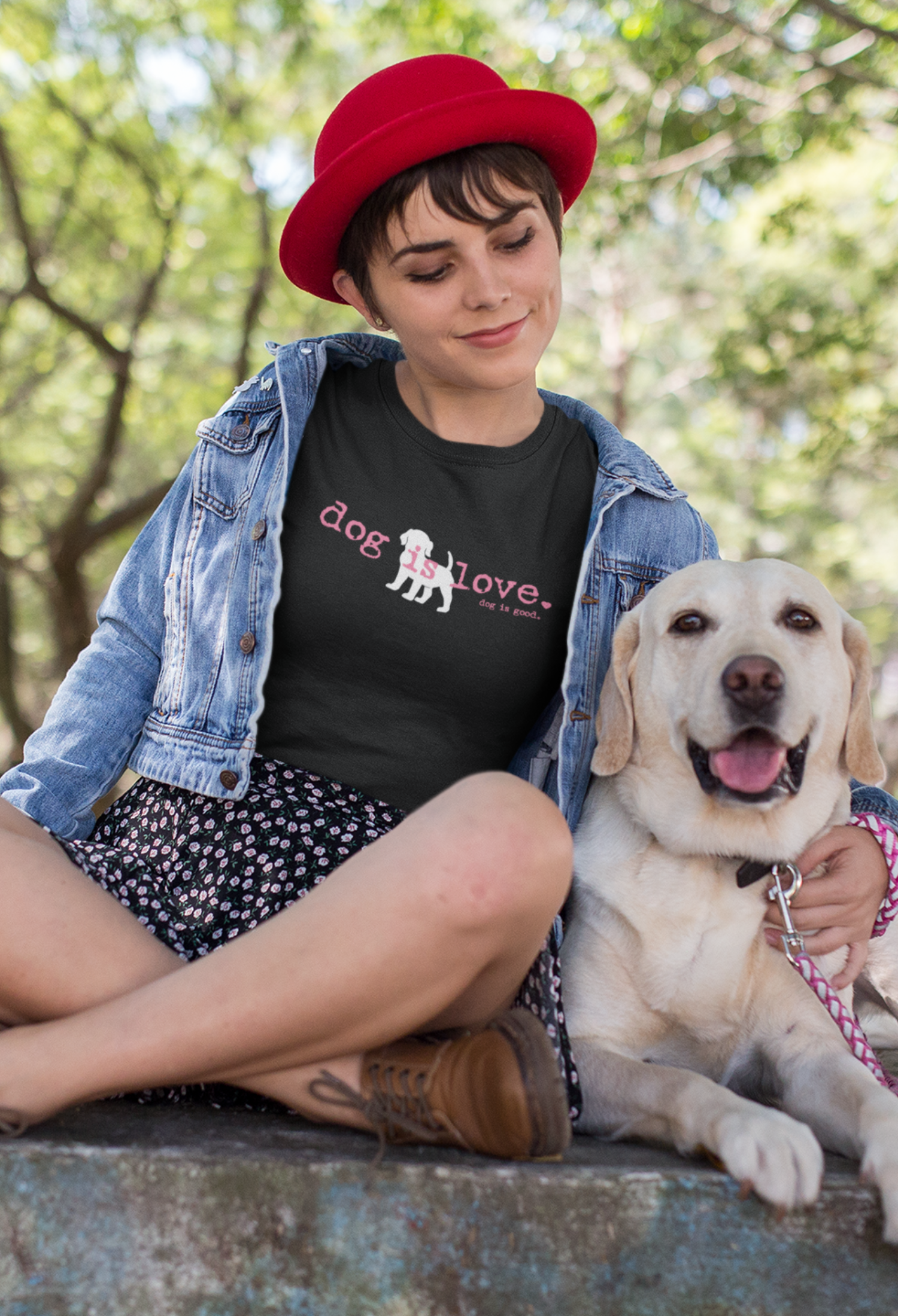 Dog is Good Dog is Good T-shirt: Dog is Love (Black)