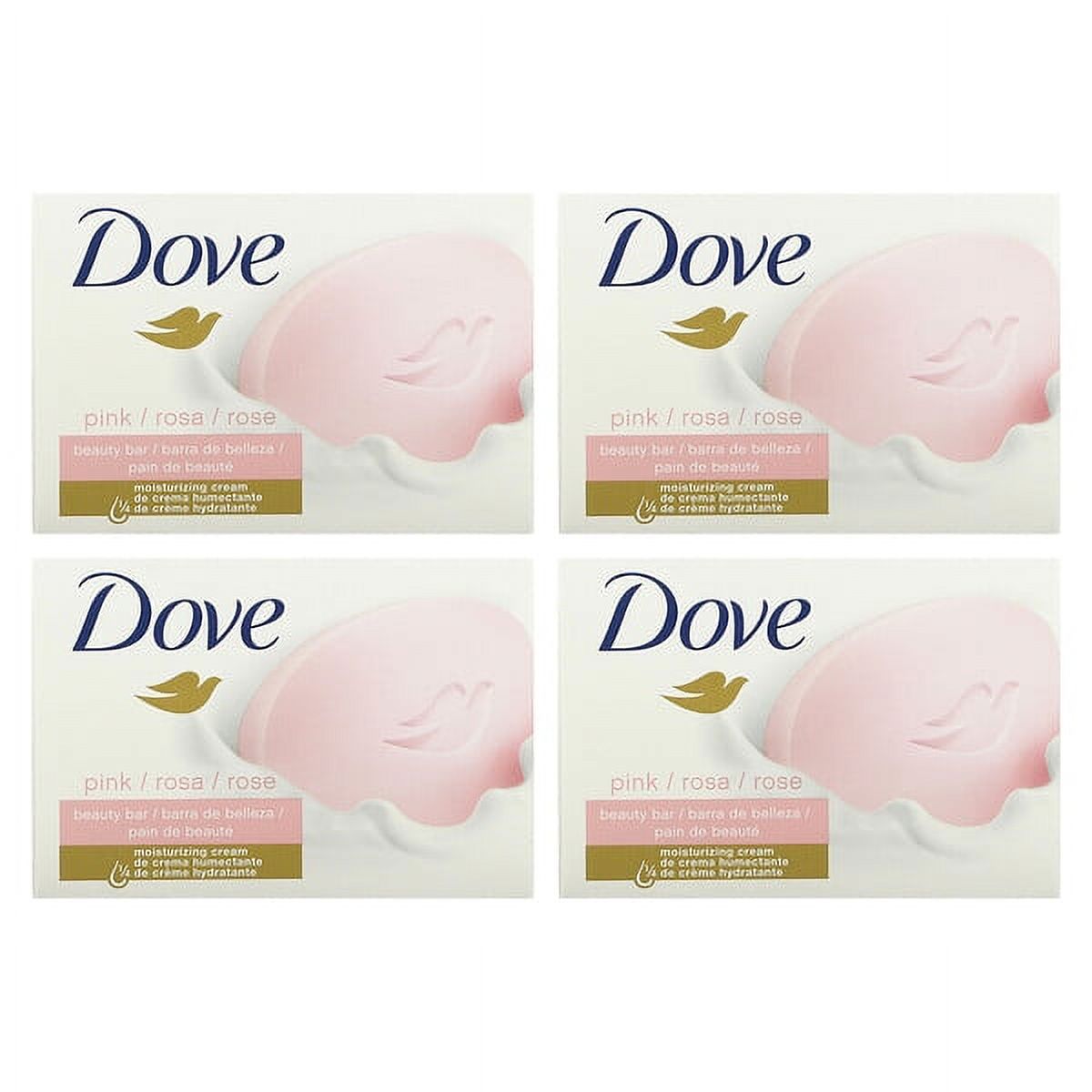 Dove, Beauty Bar Soap with Deep Moisture, Pink, 4 Bars, 3.75 oz