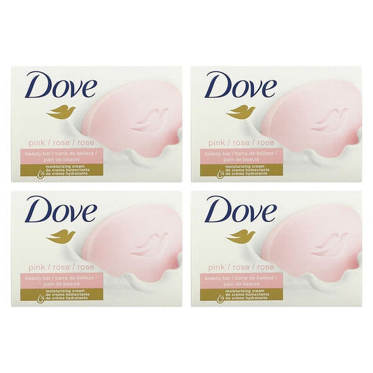 Dove, Beauty Bar Soap with Deep Moisture, Pink, 4 Bars, 3.75 oz