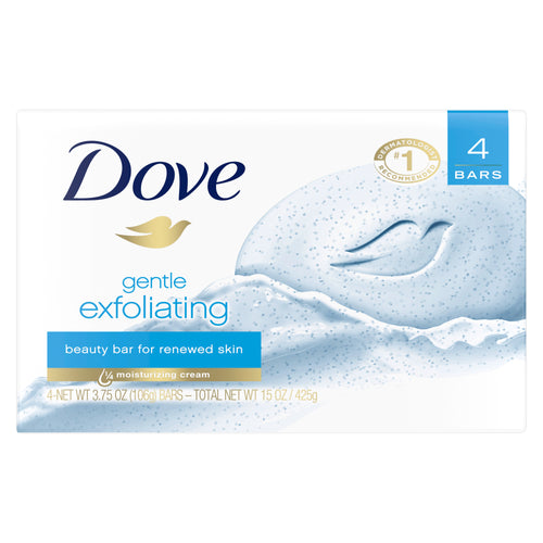 Dove Beauty Bar Women's Bath Soap Gentle Exfoliating Renews Soft Smooth Skin, 3.75 oz 4 Bars EasyOptionXY LLC