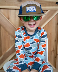 Camo fish bamboo pj set Keep the Littles Wild