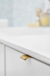 Brushed Bronze "Edge Straight" Tab Drawer Pulls Euro • Knobs