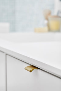 Brushed Bronze "Edge Straight" Tab Drawer Pulls Euro • Knobs