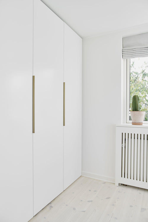 Brushed Bronze "Edge Straight" Tab Drawer Pulls Euro • Knobs