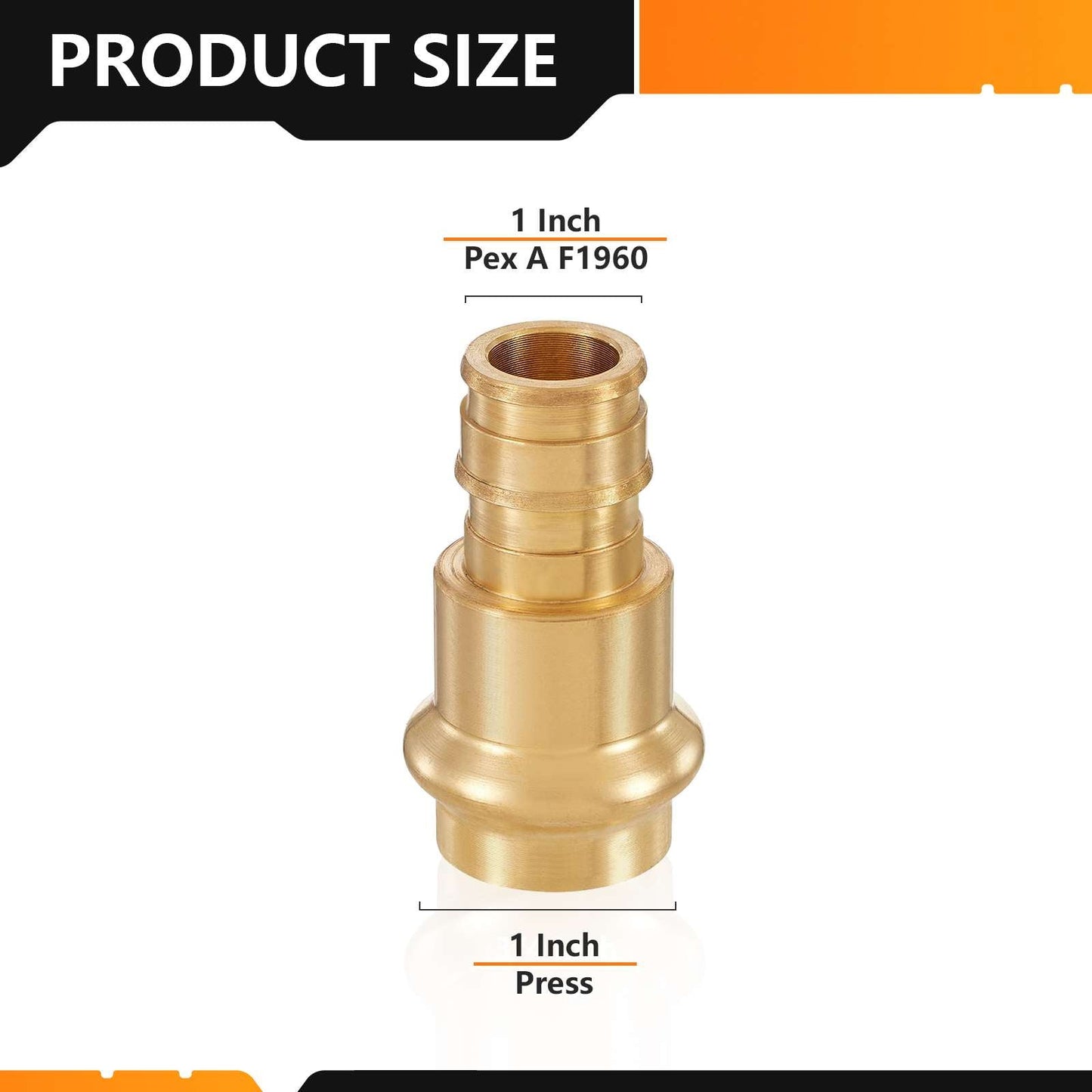 30 Pcs 1" Press x 1" PEX Expansion Brass Adapter (Lead Free)