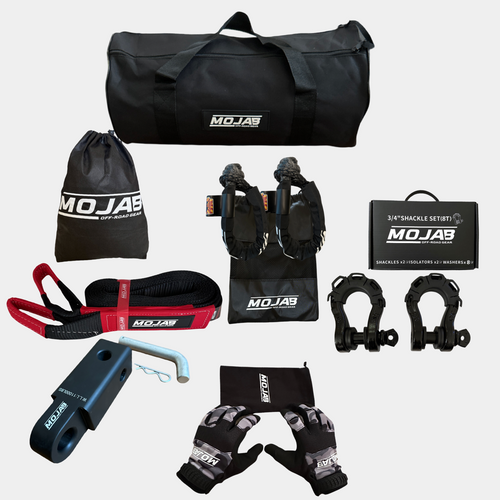 Deluxe Recovery Kit (8 items +3 Storage bags + 1 Velcro Tape) *Lifetime Warranty MOJAB OFFROAD