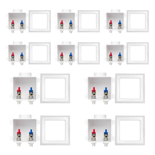 10 Pcs 1/2" CPVC PPE Intet, Faucet Outlet Box, With Installed 1/4 Turn Ball Valve