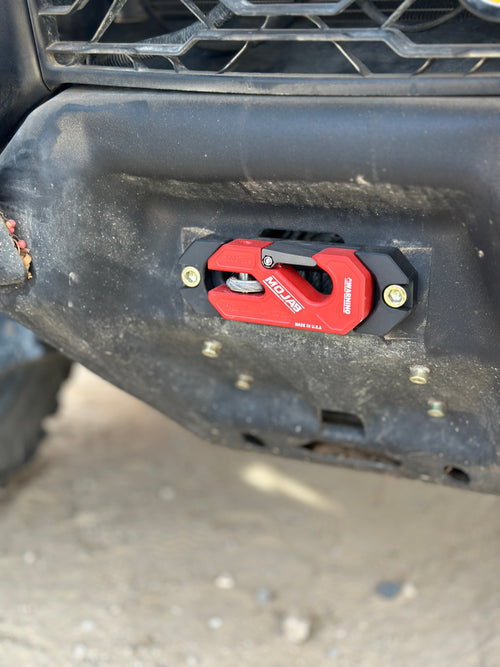 Side By Side / UTV Aluminum Recessed Winch Shackle with Fairlead Kit, closed latch (LIFE TIME WARRANTY*) MOJAB OFFROAD