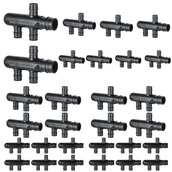 30 Pcs PEX A Expansion 3/4" x 1/2" Opposing Closed Manifold (3 Port) Wholesale Plumbingsell