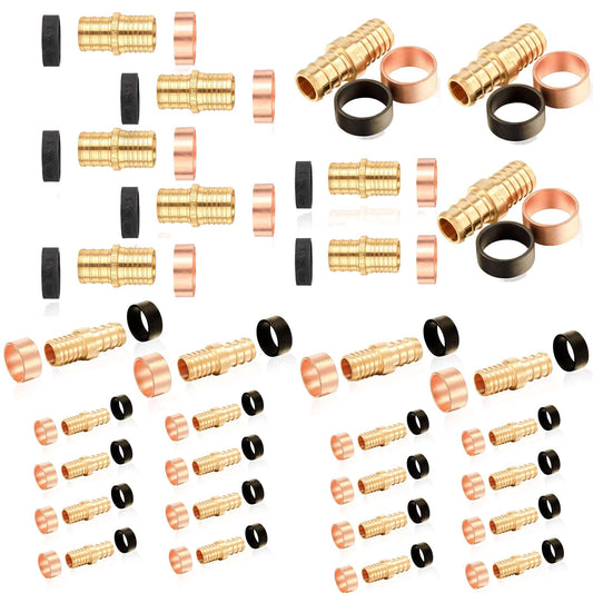 30 Pcs PEX-B Crimp 3/4-Inch Pex x 3/4-Inch PB Transition Brass Pex Coupling (Lead Free)
