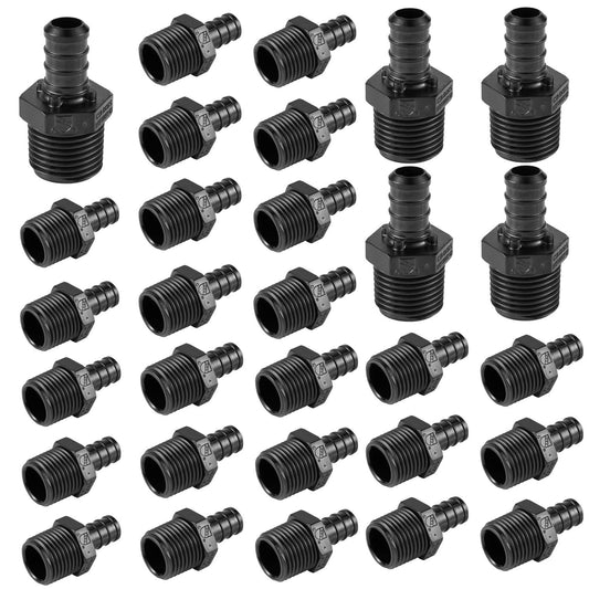 30 Pcs PEX-B Crimp 3/4" x 1/2" PPSU Male Adapter