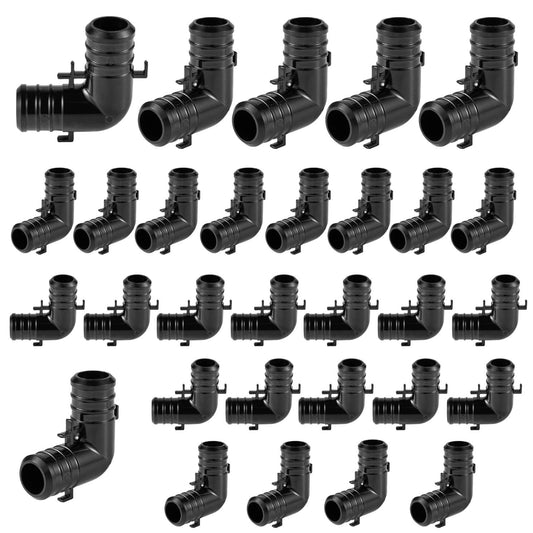 30 Pcs PEX-B Crimp 3/4" x 1/2" PPSU Elbow w/tabs